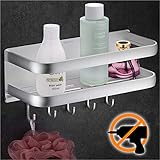 duschablage ohne bohren aldi ✅PATENTIERTER KLEBER + SELBSTKLEBENDER KLEBER - Stärker als übliche selbstklebende Kleber und Saugnäpfe. Tragfähigkeit über 10kg. Ohne Bohren. Keine Oberflächenschäden.