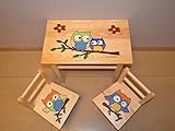 Sitzgruppe für Kinderzimmer Tisch+2 Stühle Kinder Kieferholz Kunsthandwerk! Öko! - 7
