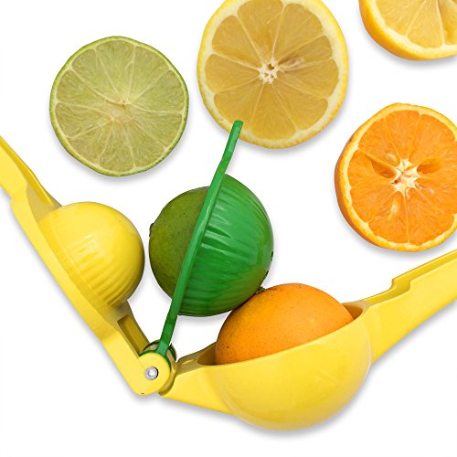 Zitronenpresse | Limettenpresse | Orangenpresse | Manuelle Zitruspresse aus Aluminium | Handpresse gelb grün - 7