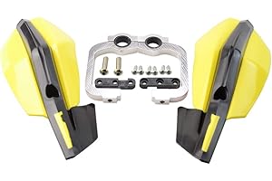 GOOFIT Paramani Moto 22mm Enduro Universali Alluminio Acerbis Protezione Motocross Pit Bike sostituzione per Scooter ATV Quad off-Road Ciclomotore Giallo