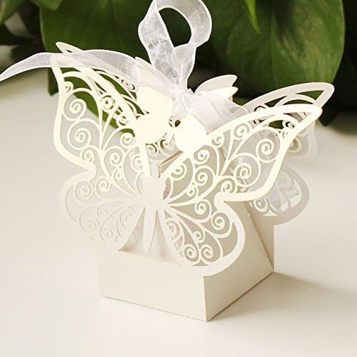 Eshowy 50pcs stylish Laser Cut Butterfly Wedding Favour Box Birthday Party Gifts Candy Boxes Bomboniere