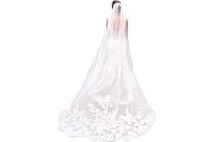 YEAN Jovono Voiles de mariée longues en à 1 niveau Ivoire en maille douce avec peigne pour fête de mariage, accessoires de cheveux pour femmes et filles
