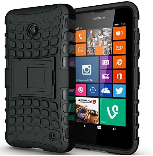 For HTC M10 (2016) - Hard Silicone Strong Heavy Duty Shock Proof Dual Layer Armour Protective Case Cover with Built-in Stand in BLACK