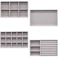 VicBou Jewelry Trays Organizer, Jewellery Drawer, Jewelry Storage Case, Stackable Jewellery Tray, for Earring Bangle Bracelet Necklace and Rings Storage Jewellery Box Earring Holder, Grey
