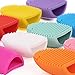 Demarkt Brushegg Makeup Brush Cleaning Glove Silicone Glove for Cosmetic Brush Cleaning Foundation Makeup Tools(Pink)