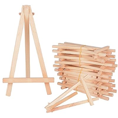 DEOMOR (15,8 x 8,8cm) Lot de 20 Mini Bois Chevalets Triangle de Table Porte Nom Numéro Table Phtot Support pour Decoration Table de Mariage Anniversaire Bureau