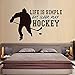 Produktbild Das leben ist einfach essen schlaf spielen hockey wandaufkleber wand dekorative kunst wandbild selbstklebende tapete wohnkultur für wohnzimmer a5 93 * 58 cm