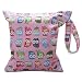Baby Infant Waterproof Zipper Reusable Cloth Diaper Bag (Colorful Owl Pattern Pink)