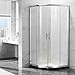 Produktbild Deluxeshower Duschkabine 90 x 90 x 195 cm, für Eck-Dusche Viertel-Kreis 6mm Sicherheitsglas mit Schiebetür, hochwertiges Aluminium-Profil, ohne Duschtasse - FRIGUS