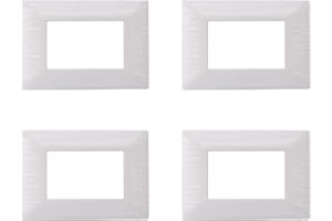 ZOREI 4 Pezzi Placca Plastica, Compatibile Con Bticino Matix (3 Moduli/Posti, Bianco Satinato)