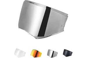 JQF GEAR Visière de Casque de Moto pour FF901/Advant X,Visière de Casque de Protection Contre Le Vent Moto,Lentille de Remplacement Visiere Casque Moto(Argent chromé) (Argent)