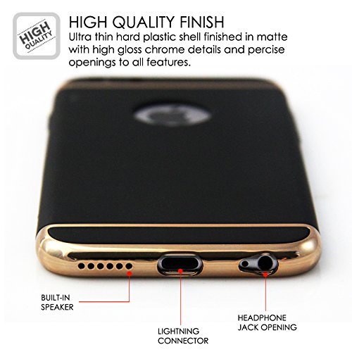iPhone 6S Case, Rose Gold Slim Fit Matte Hard Case and Screen Protector for iPhone 6S/6 Cover [Rose Gold][4.7