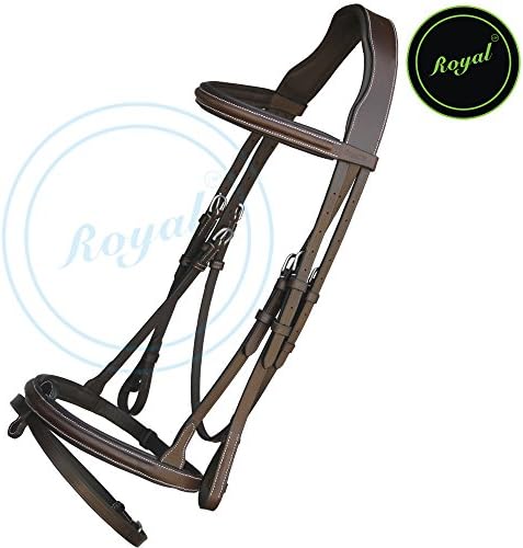 Runners New Thin Raised Bridle with Detachable Flash &amp; PP Rubber Grip Reins./ Buffalo Leather./ Stainless Steel Buckles.