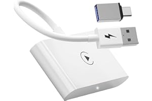 FEINODI Bezprzewodowy adapter CarPlay do iPhone'a, bezprzewodowy adapter CarPlay Dongle Convert fabryczny przewodowy CarPlay na bezprzewodowy CarPlay, kompatybilny z Audi/ Volvo/ Porsche/ Benz/ Ford, 5 GHz WiFi Auto-Connect, obsługuje iOS 13+