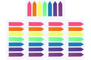NUOSHEN 700 Pcs Page Markers Arrow, borte 5*140Pcs Arrow Highlighters Arrow Fluorescent Sticky Notes Writable Page Markers Multicolor with a Gift Panda Key Chain