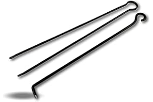 Ensemble tisonnier + pince à bois acier forgé 70 cm | Accessoire pour entretien poêle barbecue chaudière cheminée feu | Pour braise bûche charbon de bois | Attiser soulever raviver | Kibros CHKITPIT70