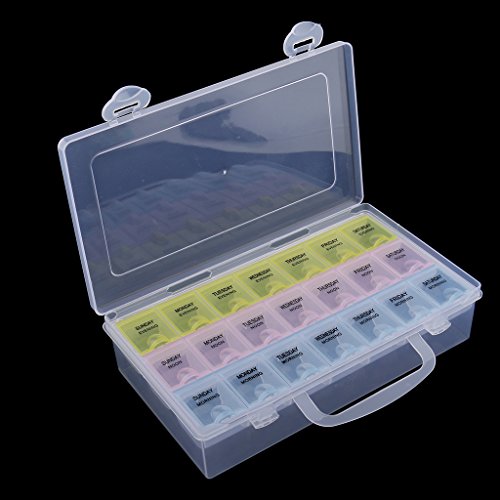 Gazechimp 7 Tage Tablettenbox 3 Kammern /Tag Pillen Tabletten Box Tablettendose Pillendose Pillenbox Tablettenbox - 5