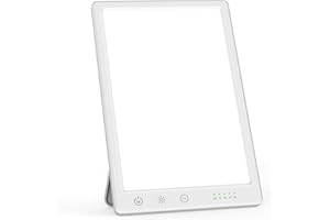 panergy Light Lamp, UV-Free 16000 Lux Simulated Sunlight, Sun Lamp with 3 Color Temperature, 4 Brightness Levels & Timers, Touch Control Sunlight 45 Degree Foldable Stand for Home Office, White