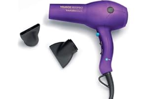 Diva Pro Styling Veloce 3800 Pro Dryer, Purple - 2200W Professional Hairdryer with Ionic Conditioning, EDT107