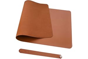 MORAIN Morian Desk Pad Mouse Mat Large Mouse Pad PU Leather Desk Blotter Writing Pad, Brown, 400 * 800mm