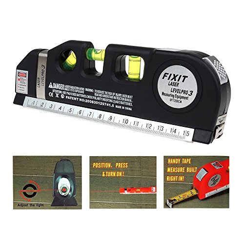 TILY Mehrzweck-Laser Level Laser Maßnahme Line 8 ft + Maßband Lineal Angepasst Standard und Metrisches Herrscher - 6