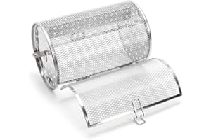Falytemow Rôtissoire en acier inoxydable pour four et barbecue (14 cm de diamètre x 18 cm de hauteur, trou de 6 mm x 6 mm)