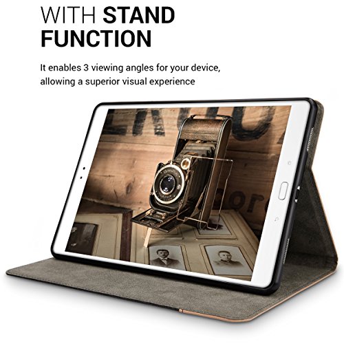 kwmobile Hülle für Asus ZenPad 3S 10 (Z500M) – Tabletcover Slim Case Tablet Schutzhülle – Smart Cover Tabletcase Schwarz Braun - 8