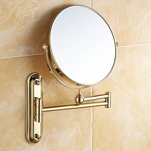 Morct Golden Bronze Antique Cosmetology Mirror Bathroom Mirror Mirror Wall Hanging Telescopic Mirrormodern And Simple, Comfortable And Durable Home, Beautiful And Dirty