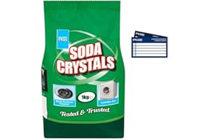 Pkge 1 KG Soda Crystals | Removes Stubborn Stains, Limescale, Prevent Clogs and Maintain Smooth Drainage | Ideal for Sinks, Countertops to Bathroom Tiles, and Oven Interiors (Pack of 1)
