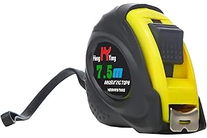 HAYATEC Maßband 7.5m Bandmass Bandmaß Rollmeter Rollmaßband mit verschiebbarem magnetischem Endhaken - Robust und professionell einziehbar