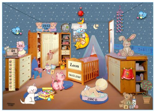 Personalisierte SCHLAFLIED CD gesungen mit dem Namen IHRES Kindes / Wunschname (Zur Taufe, Taufgeschenk, Geburtsgeschenk …) wirkungsvoller als ein MUSIK MOBILE / Jeder NAME ist möglich ! Spezialanfertigung für Kunde – Inkl. GRATIS A4 Geburtsbild mit allen Geburtsdaten / Das Schlaflied der Schlaflieder ! - 8