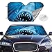 Produktbild VTIUA Sonnenschutz Auto,Sonnenblende Shark Blue Sea Portable Universal Sunshade Keeps Vehicle Cooler for Car,SUV,Trucks,Minivan Automotive and Most Vehicle Sunshade (51 X 27 in)