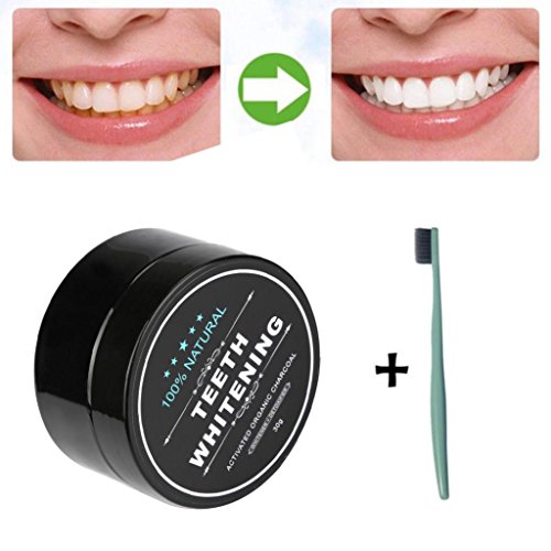 Premium 30g Aktivkohle – Holeider 100% organisches Pulver – Keine chemischen Zusätze – Erfrischt den Atem – Veganes Aktivkohlepulver – Für Bleaching und Zahnaufhellung – Active Carbon Activated Charcoal+Toothbrush - 2