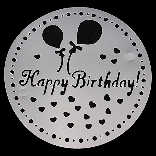 5 Stück Kuchendekoschablonen Set Tortenschablone Dekorschablone Kuchendeko Tortendeko Kuchen Torten verzieren Tortentattoo Dekoschablone Happy Birthday Herz Sterne Weihnachten Kuchen Torten Deko Zuckerbäcker - 2