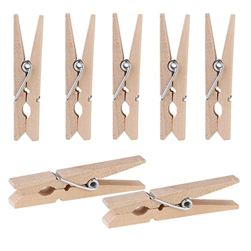 ULTNICE 4.8 cm Mini Holz Wäscheklammer Foto Handwerk Clips - 100pcs