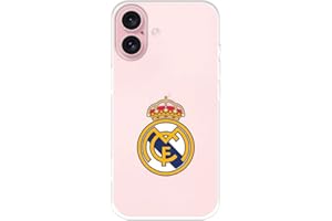 LA CASA DE LAS CARCASAS Funda para iPhone 16 del Real Madrid Escudo Real Madrid tansparente para Proteger tu móvil. Capa de Silicona Flexible con Licencia Oficial Real Madrid