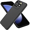 BRAND SET Case for Tecno Spark 20 Pro Liquide Silicone Phone Case, with Microfiber Cloth Lining Cushion Soft Touch Protective Cover for Tecno Spark 20 Pro-Black