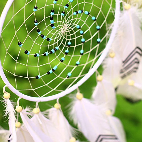 VGIA Traumfänger Handgefertigt Weiß Groß Dreamcatcher indischen Gute Träume - 4