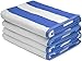 Produktbild Large Beach Towel, Pool Towel, in Cabana Stripe - (Blue, 4 pack, 30x60 inches) - Cotton - by Utopia Towel by Utopia Towels