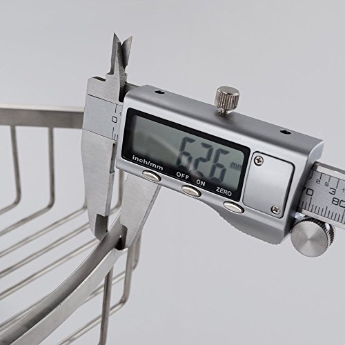 Konhard CS002 Wandkorb aus gebürstetem Edelstahl, für Badezimmer und Dusche, 2-stöckig. - 4