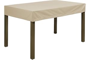 ‎PLANESIUM Planesium Premium Gartentisch Gartenmöbel Hülle Abdeckung Schutzhülle Haube Abdeckplane Garnitur wasserdicht atmungsaktiv 575g /lfm (Beige Breite 180cm x Tiefe 100cm x Höhe 15cm)