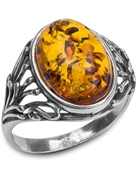 Honig Bernstein Sterling Silber Oval Ring
