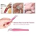 Anself 2Pcs/set Straight/Curved Nail Tweezers Nippers Tools Eyelash Extension Tweezers Pointed Clip Makeup Tools