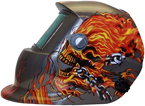 Expert Weld - XW2 - Welding Helmet - Skull Fire Shell Shade 9-13 + Grind