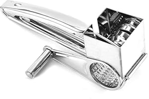 ANNA FLOWERS Grattugia Con Manovella Per Formaggio In Acciaio Inox Tamburi Trituratore