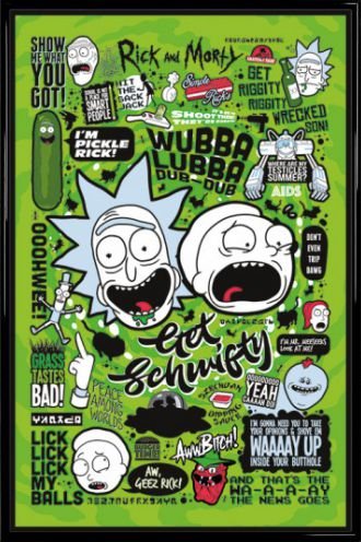 Rick Y Morty Póster con Marco (Plástico) - Citas, Estamos Cerdis (91