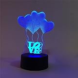 Conwea 3D Tisch Licht Lampe 3D optische Illusion Liebe Modell Nacht 7 Farbe ändern USB Touch Button LED Tisch Tisch Lampe Lampe - 3