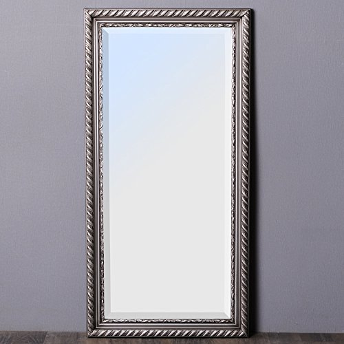 WANDSPIEGEL BAROCK SILBER ANTIK DESIGN SPIEGEL Stripe 100x50cm MIT HOLZRAHMEN - 7