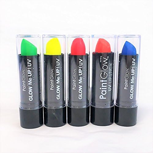 Neon UV Light Reactive Lipstick Intense Colour Collection Set of 5 for Vibrant Party Makeup PAINTGLOW™