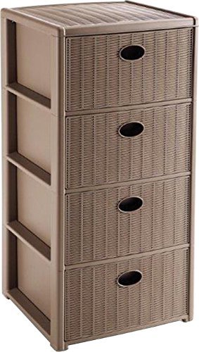 Stefanplast Elegance Kommode 4 Schubladen, taupe